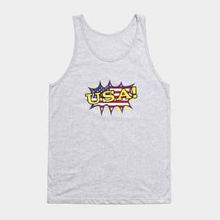 USA Comic Book Style Flag Tank Top